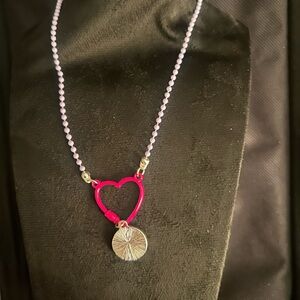 Pink Heart Pendant Necklace